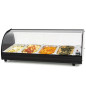 Vitrina calienta tapas superficie curva 4 bandejas GN 1/3 sin LED Vitrina calienta tapas superficie curva 4 bandejas GN 1/3 sin LED