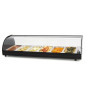 Vitrina calienta tapas superficie curva 6 bandejas GN 1/3 con LED