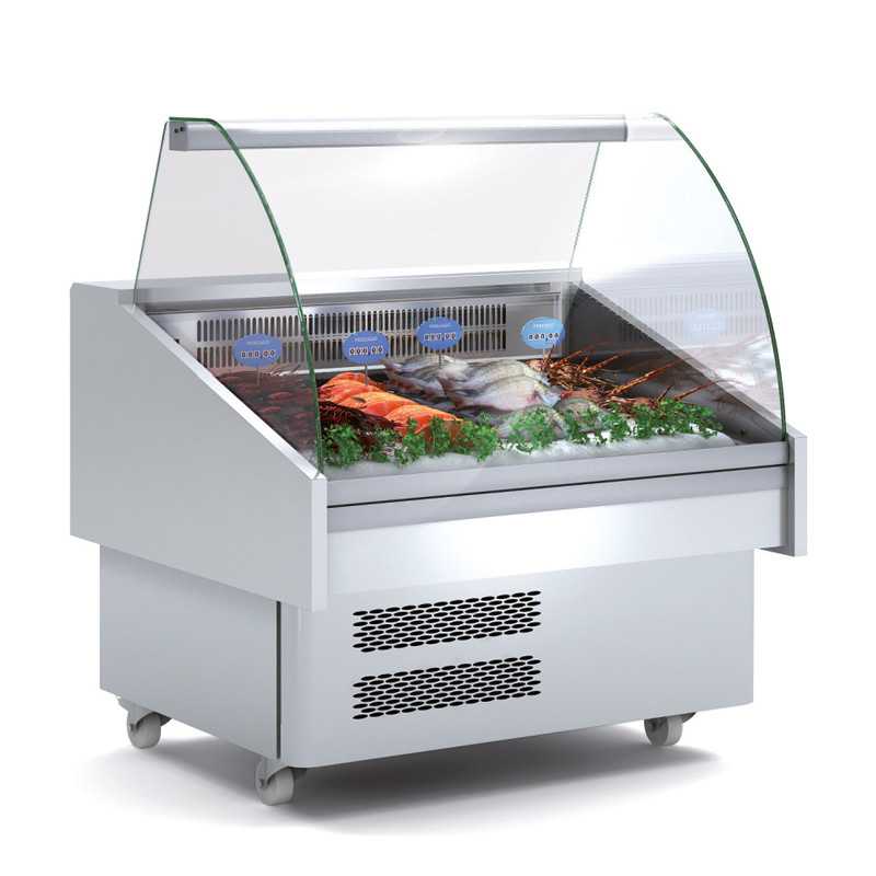 Vitrine réfrigérée professionnelle pour poissons et fruits de mer