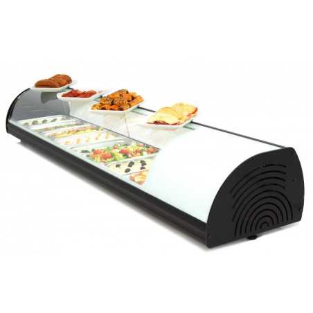 Vitrina de tapes refrigerada superfície corba 8 safates GN 1/3