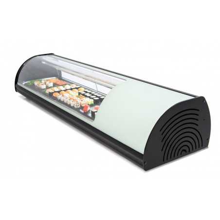 Vitrina de tapas refrigerada superficie curva 6 bandejas GN 1/3 para sushi