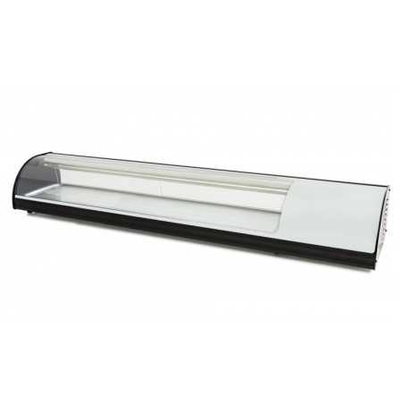 Vitrina de tapas refrigerada superficie curva 8 bandejas GN 1/3 para sushi