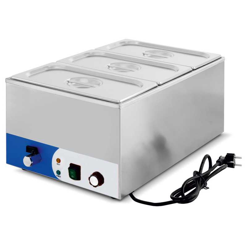 Bain-marie de table professionnel 3 seaux GN 1/3