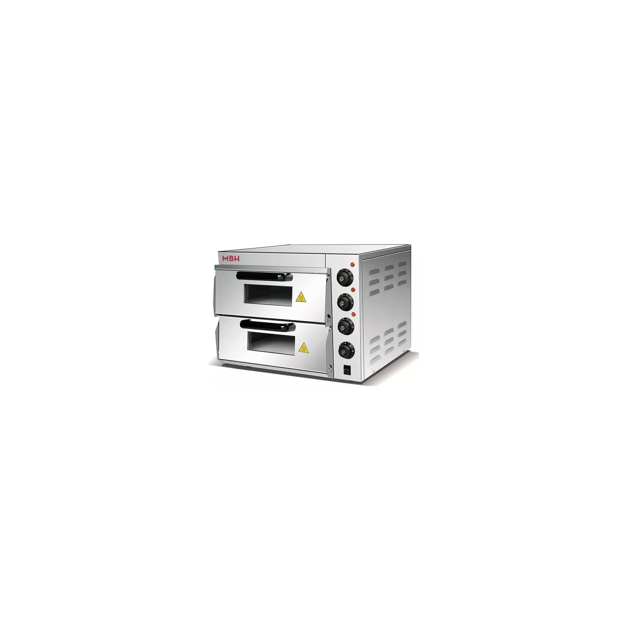 Horno De Pizzas Profesional HENDI 2 Pisos | 3000W, Acero Inoxidable, Hasta 39 Cm | Temperatura 50-350°C, Temporizador 120 Min | Ideal Restauración
