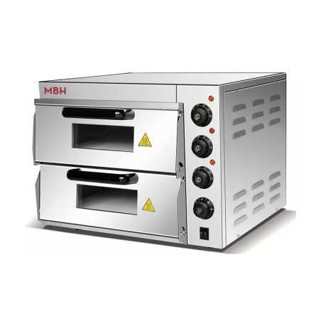 Horno de pizzas compacto profesional eléctrico de 2 cámaras