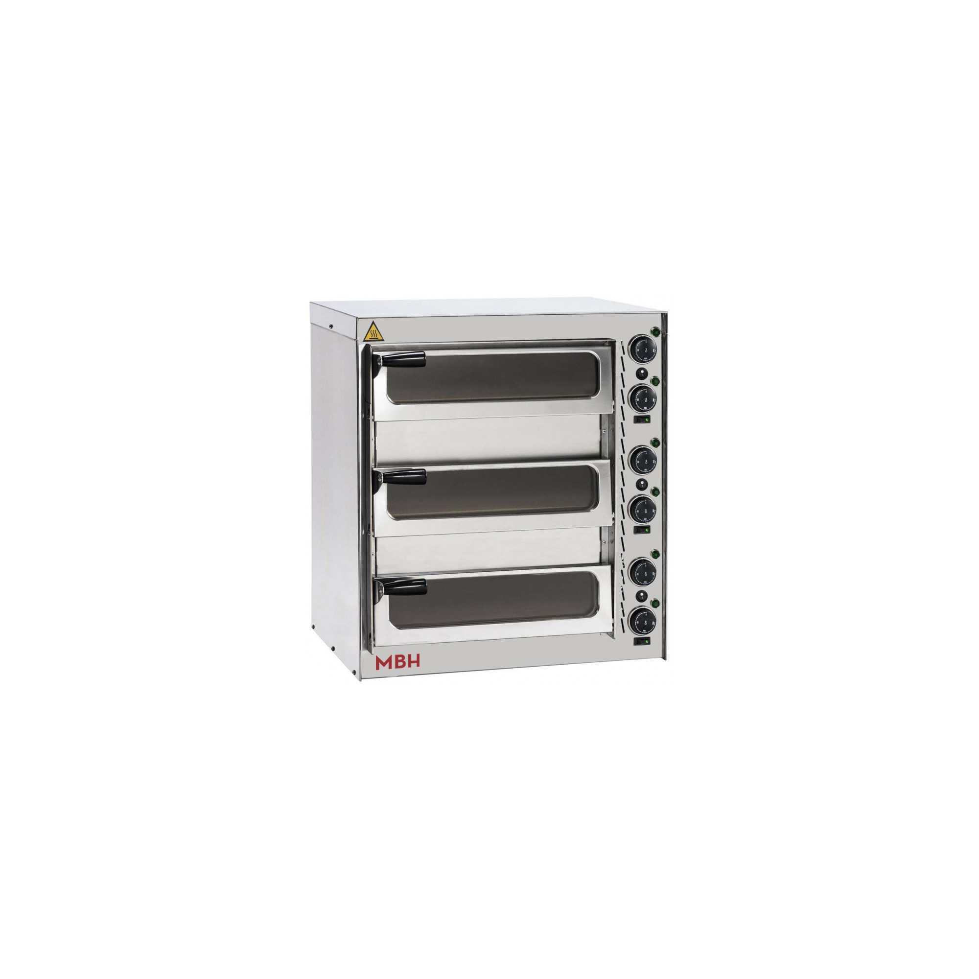 Electric pizza oven with 3 chambers