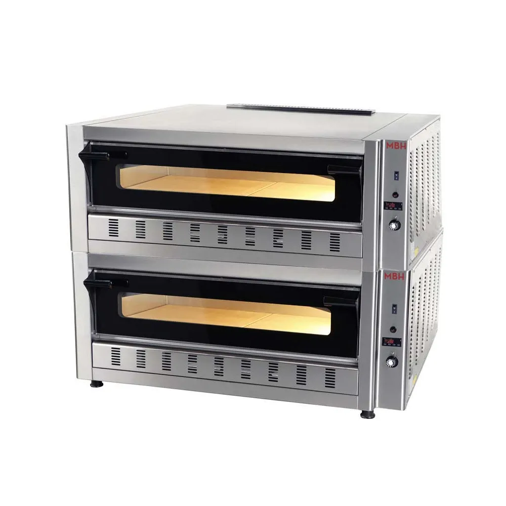 Professional Double-Deck Gas Pizza Oven for 8 x 30 cm Pizzas