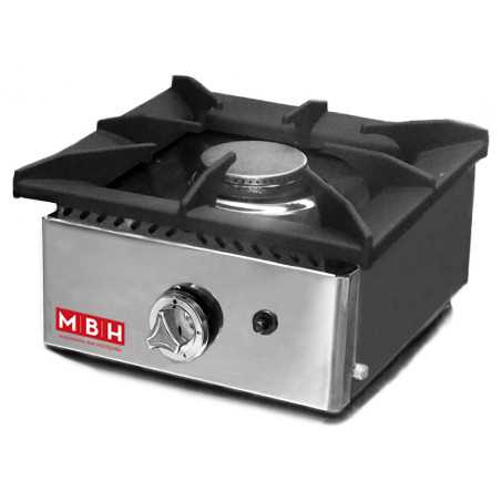 Industrial gas stove with 1 burner for catering. Professional tabletop kitchen for bar and restaurant.