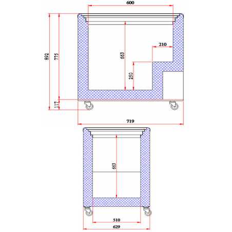 Horizontal freezer chest with glass doors EDENOX