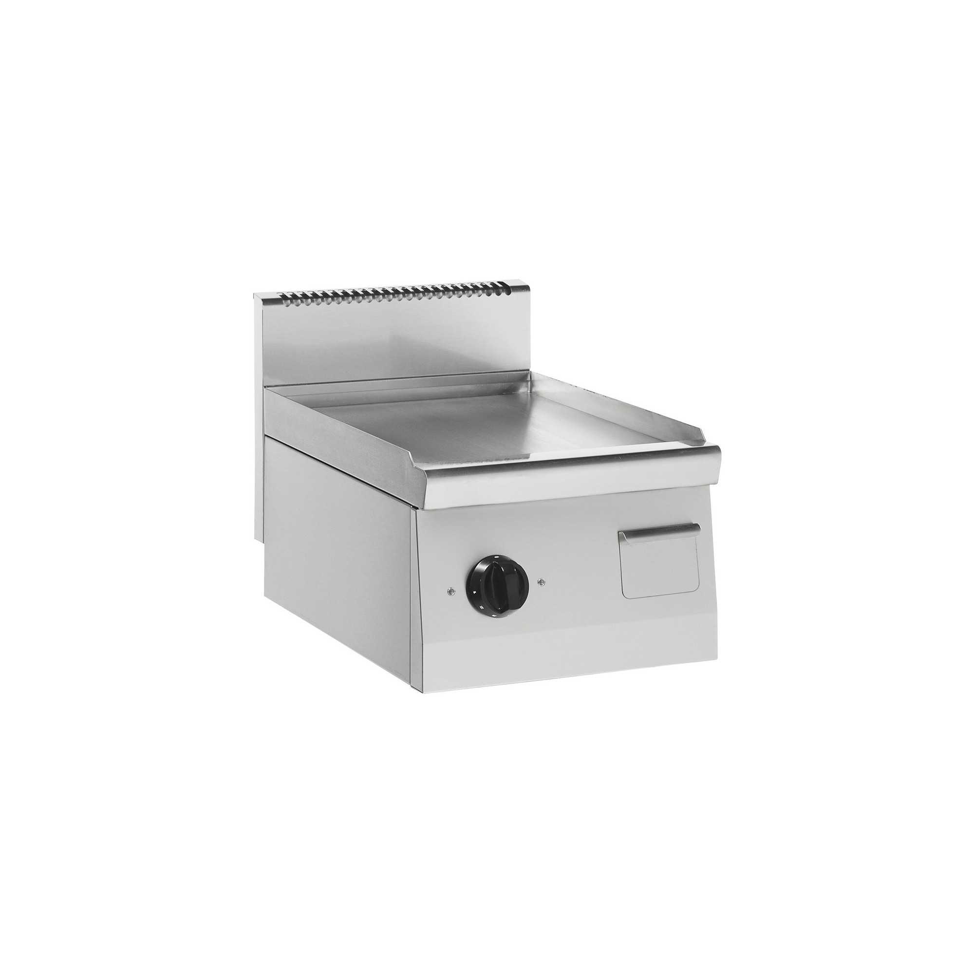 Frytop industriel lisse 40 cm inox électrique profondeur 600