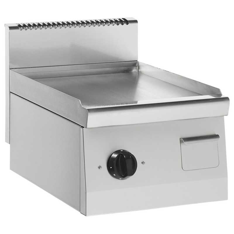 Smooth industrial frytop 40 cm stainless steel electric depth 600