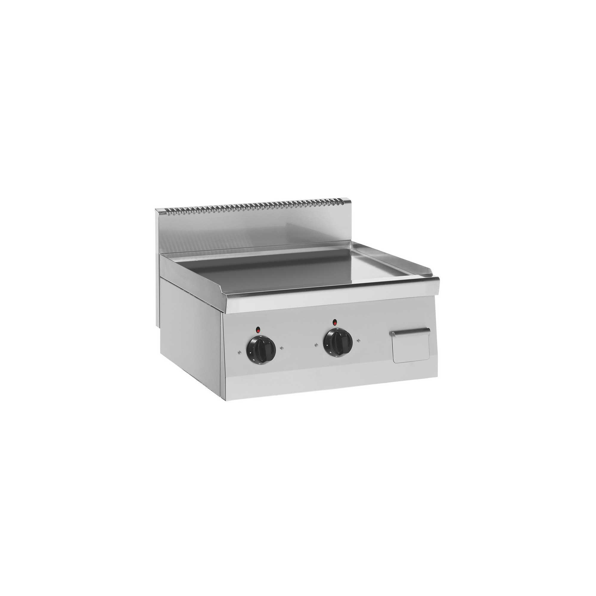 Frytop industriel lisse 60 cm inox électrique profondeur 600