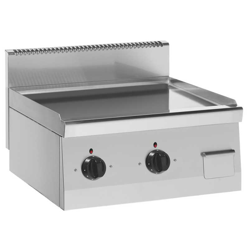 Frytop industriel lisse 60 cm inox électrique profondeur 600