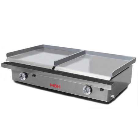 Plaques de cuisson professionnelles à gaz à double cuisson en acier laminé