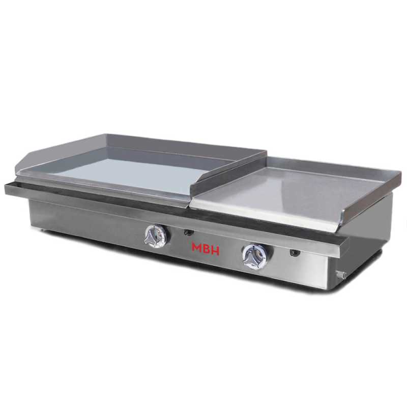 Professional double cooking gas griddles with hard chrome + laminated steel Professional double cooking gas griddles with hard chrome + laminated steel