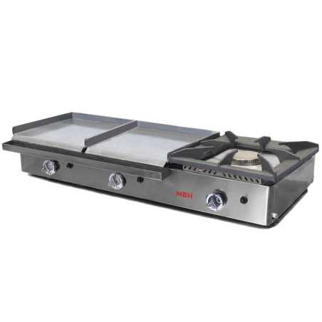 Professional industrial gas griddle 40x2 with stove
