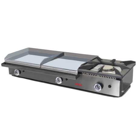 Plancha profesional industrial a gas 40x2 con fogón