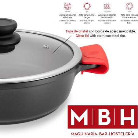 Saucepot with lid in forged aluminum