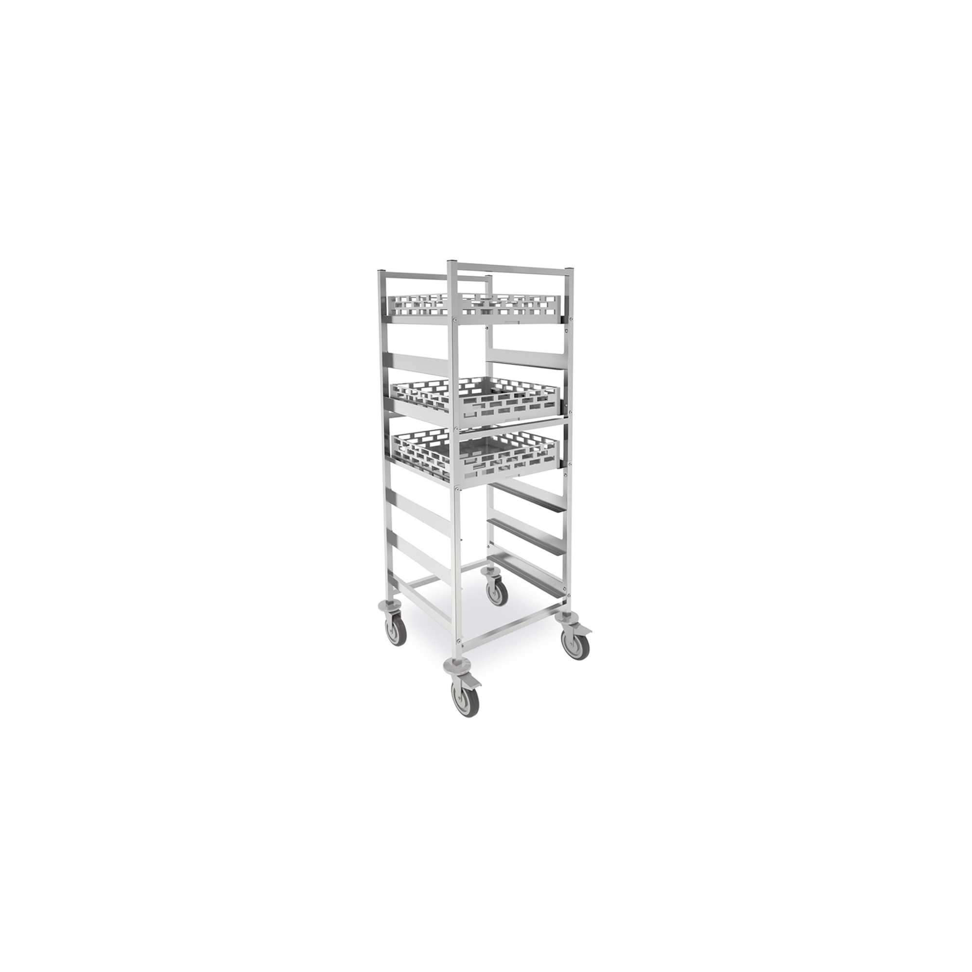 Trolley for dishwasher baskets