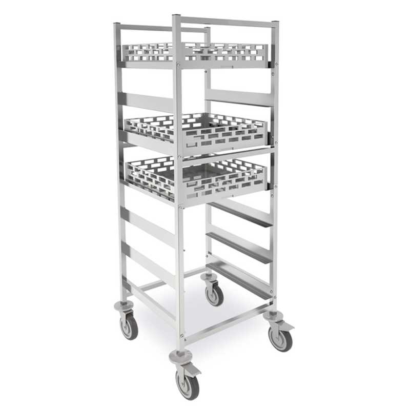 Trolley for dishwasher baskets