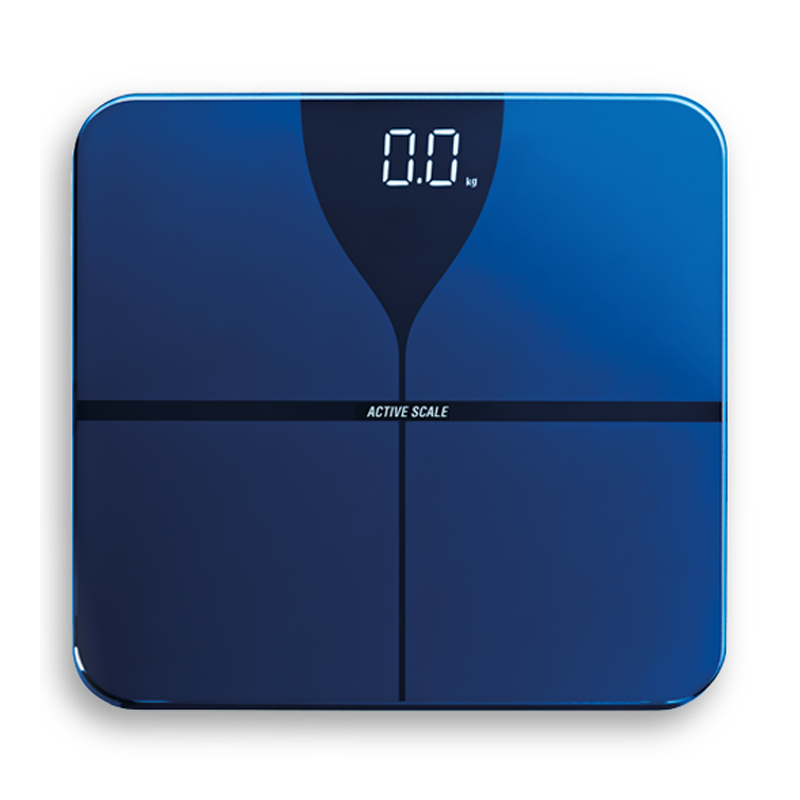 Bascule de salle de bain professionnelle Active Blue Scale pour le poids corporel avec Bluetooth et application