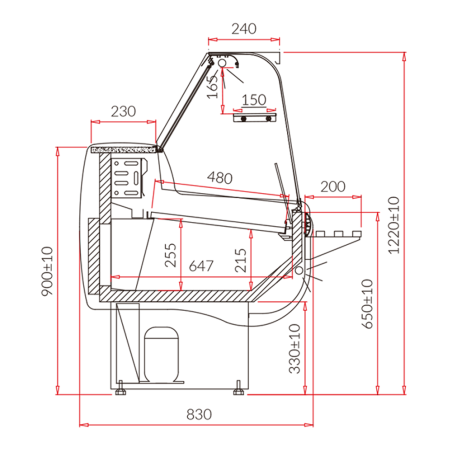 refrigerated display cases curve S