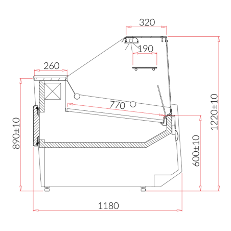 Straight cold cabinet speaker L