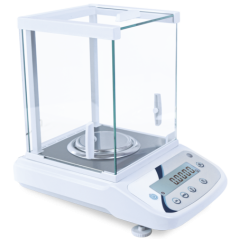Balanza analítica de alta precisión 0.0001g rápida profesional con capacidad de 210g y ø90mm para laboratorio e industria.
