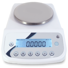 Balanza de alta precisión 0.01g profesional con capacidad de 4200g y ø160mm para laboratorio y farmacéutica.
