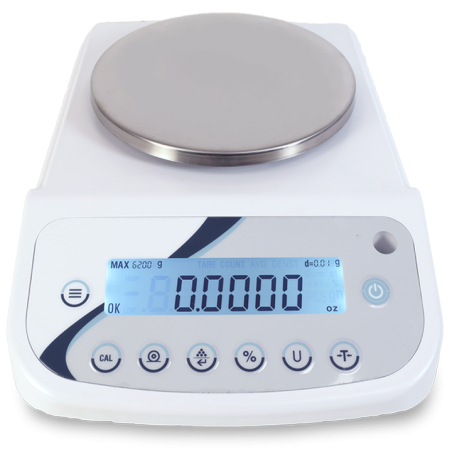 Balanza de alta precisión 0.01g profesional con capacidad de 4200g y ø160mm para laboratorio y farmacéutica.