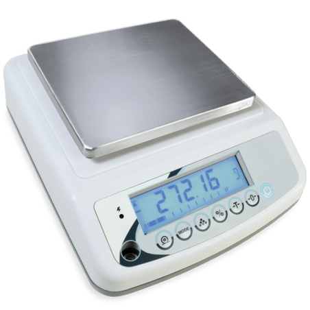 Balanza de precisión profesional INOX capacidad de 1500g y 136x162mm laboratorio, industria y farmacéutica.