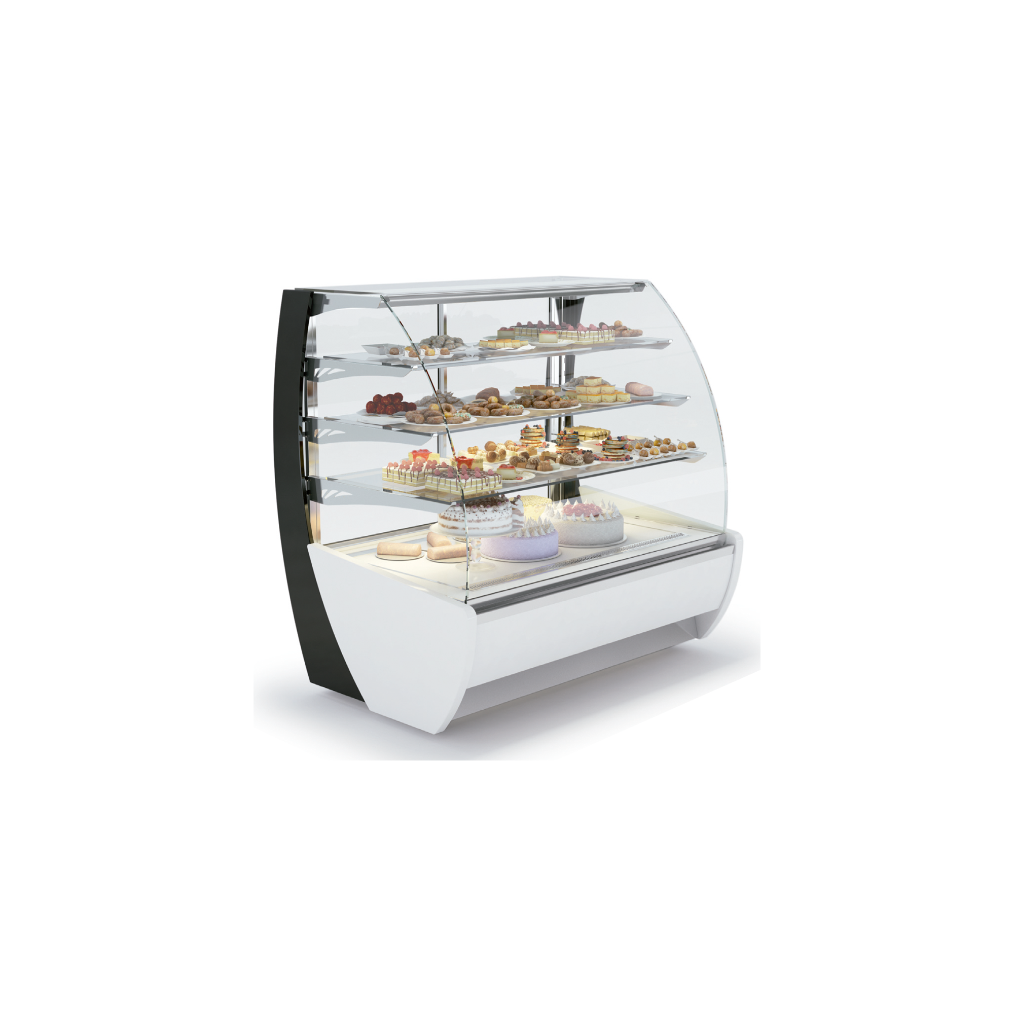 Exhibiting pastry display case