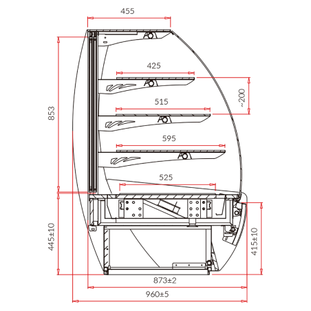 Exhibiting pastry display case