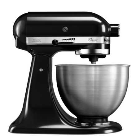 Amasadora profesional KitchenAid 5K45SSEOB negro accesorios, 4.28 litros. Batidora industrial bar, restaurante hostelería.