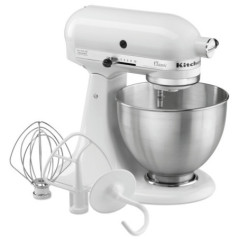 Amasadora profesional KitchenAid 5K45SSEWH blanco muchos accesorios, 4.28 litros. Batidora industrial pastelería panadería.