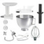 Amasadora profesional KitchenAid 5K45SSEWH blanco muchos accesorios, 4.28 litros. Batidora industrial pastelería panadería.