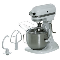 Amasadora profesional KitchenAid 5KPM5EWH blanco accesorios, 4.83 litros. Batidora industrial pastelería panadería.