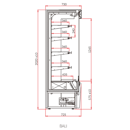 Vitrina frigorífica mural 