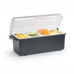 Caja para transporte de ingredientes para catering de 4 compartimentos, con placas enfriadoras.