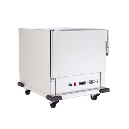 Carro caliente profesional 6 bandejas GN 2/1. Armario calienta platos de banquetes y catering.