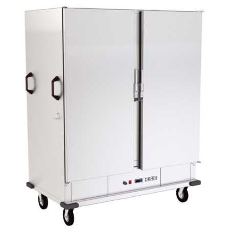 Carro caliente profesional 34 bandejas GN 2/1. Armario calienta platos de banquetes y catering.