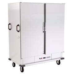 Carro caliente profesional 44 bandejas GN 2/1. Armario calienta platos de banquetes y catering.