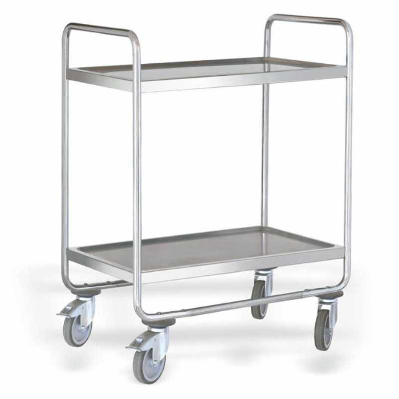 Carro de servei desmuntable professional d´acer inoxidable amb 2 prestatges 900x500.