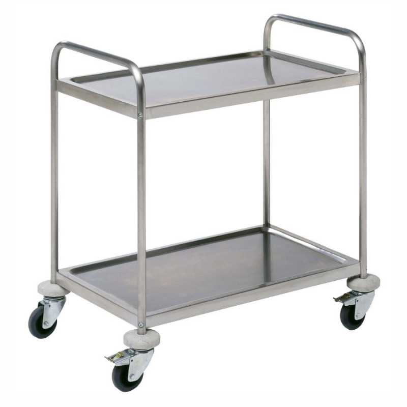 Carro de servei desmuntable professional econòmic d´acer inoxidable amb 2 prestatges 830x510.