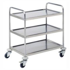 Carro de servicio desmontable profesional económico de acero inoxidable con 3 estantes 830x510.