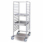 Chariot de service professionnel avec 17 guides pour plateaux GN 2/1, en acier inoxydable