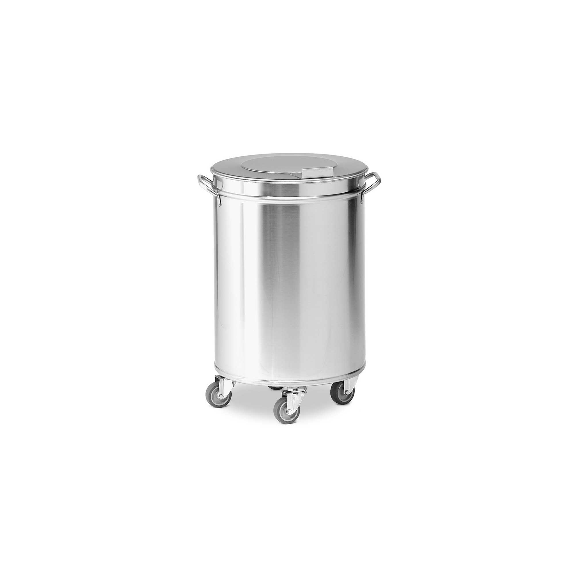 Stainless Steel Garbage Bin with Wheels