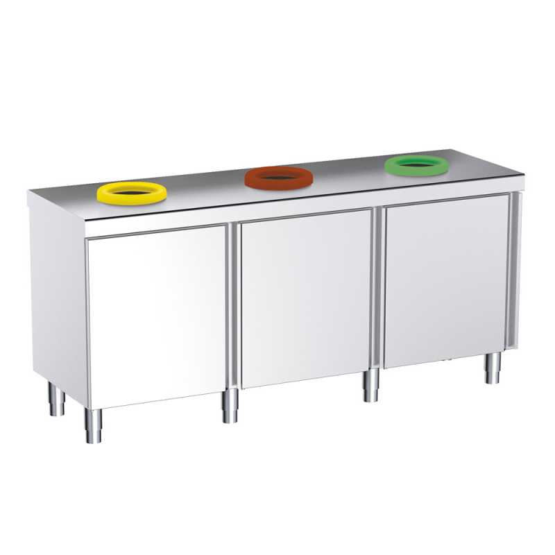 Meuble de recyclage professionnel avec 3 orifices Meuble de recyclage professionnel avec 3 orifices