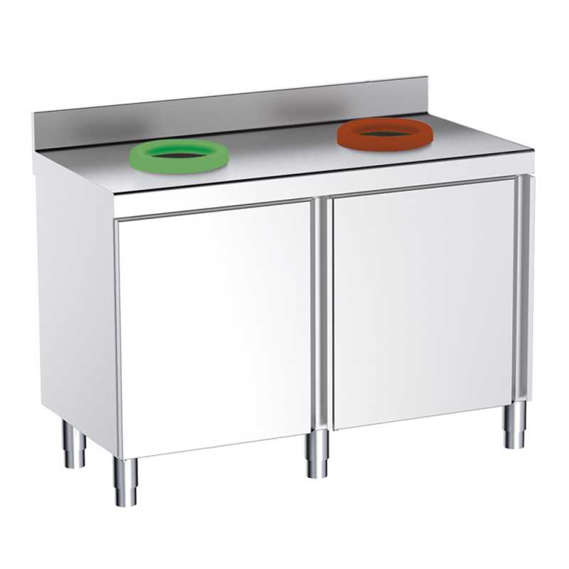 Closed Wall-Mounted Professional Recycling Cabinet with 2 Holes