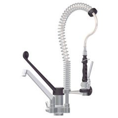 Grifo ducha de dos aguas con grifo gerontológico altura 600 de acero inoxidable